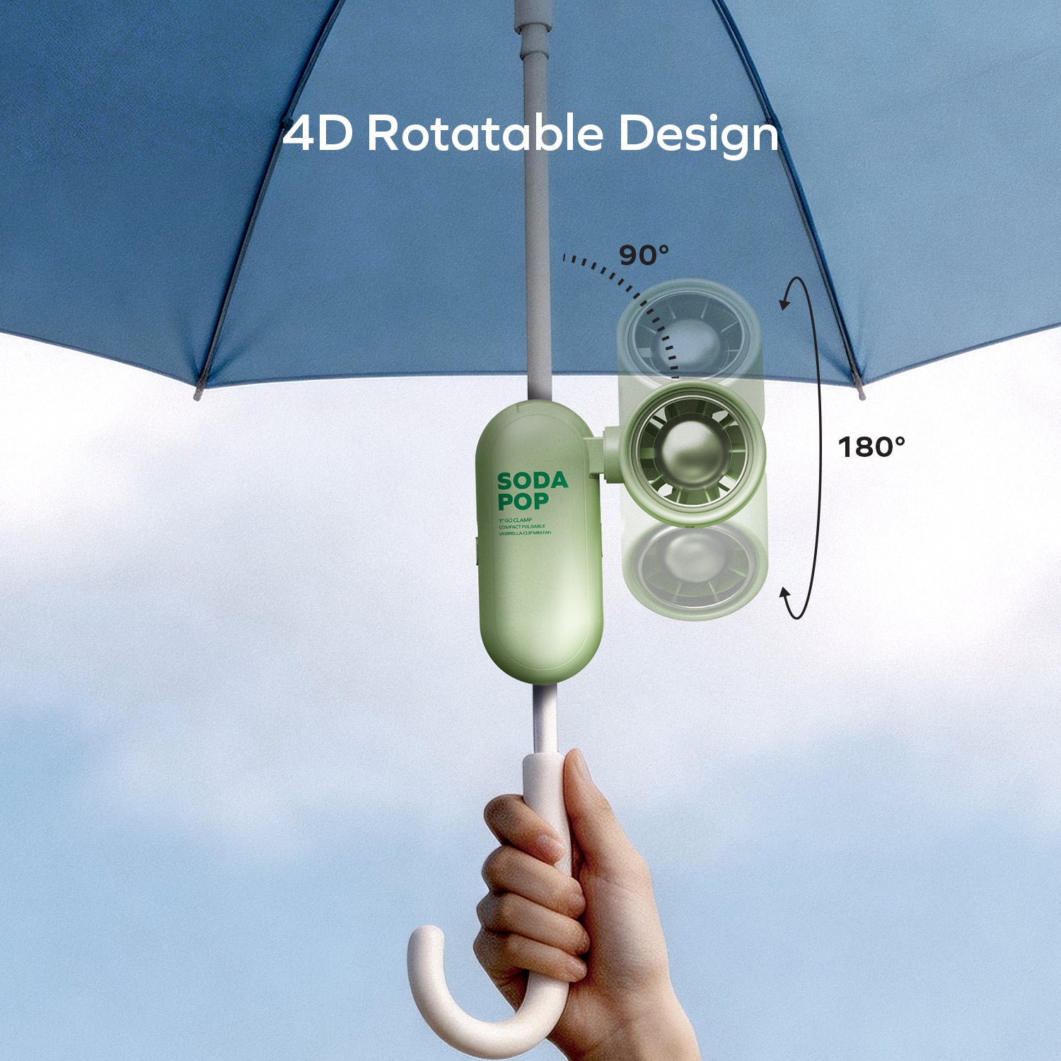 Momax IF22 1°GO CLAMP Compact Foldable Umbrella-Clip Mini Fan