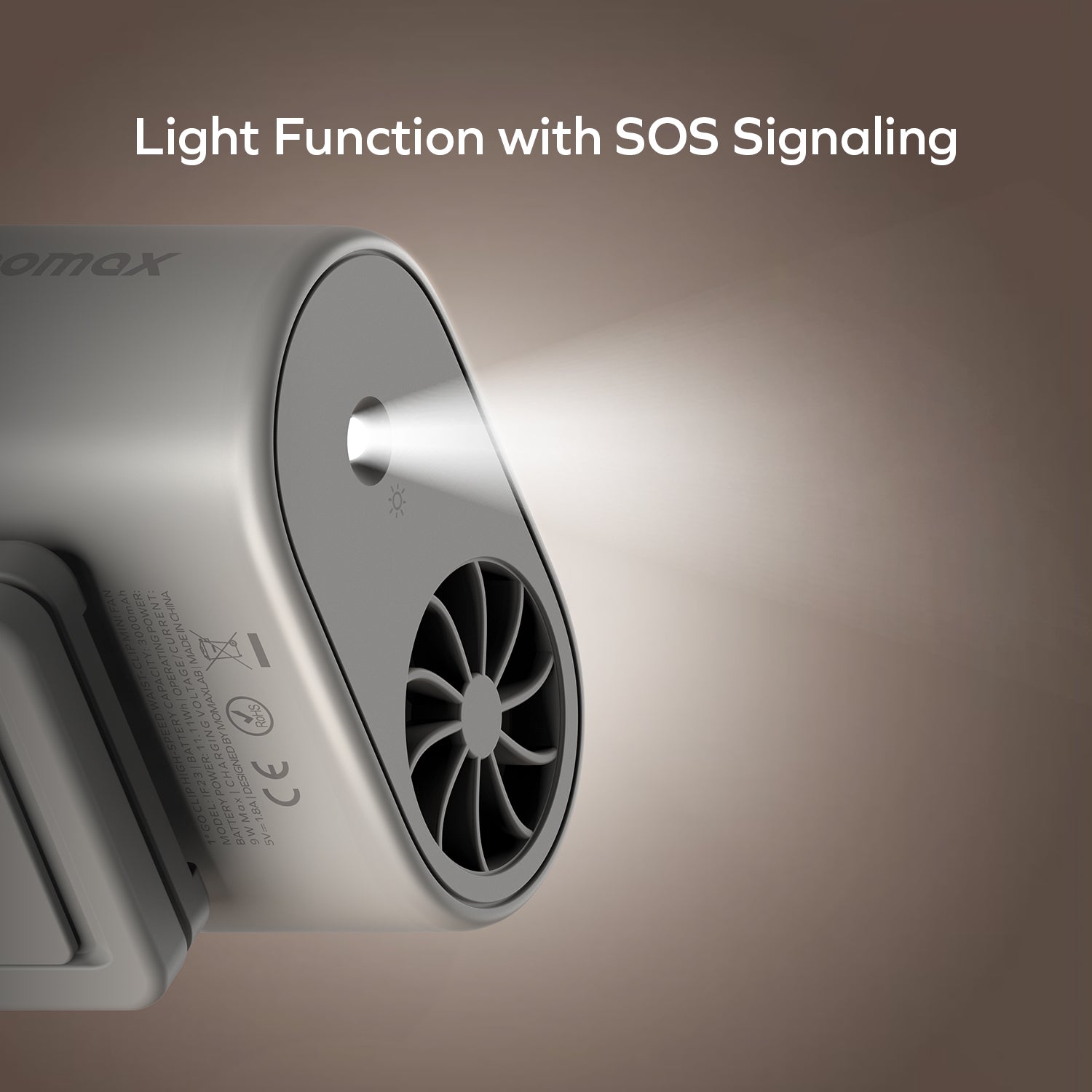 Momax IF23 1°GO CLIP High-Speed Waist-Clip Mini Fan