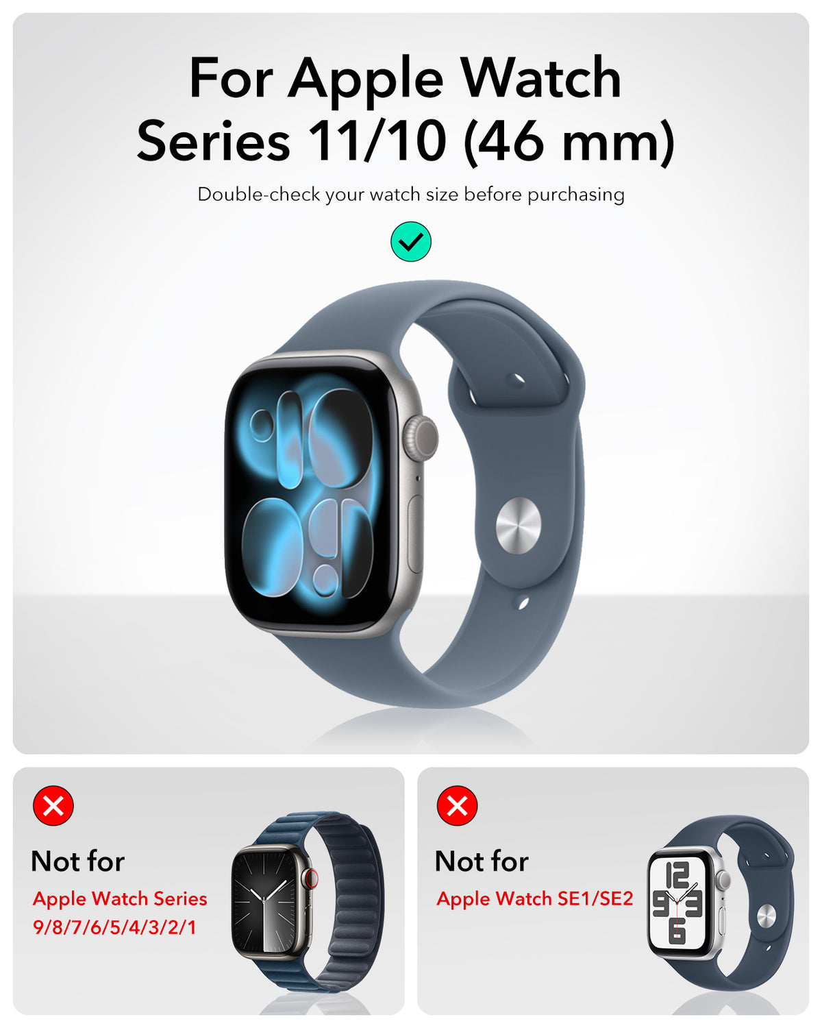 ESR Apple Watch Series 11/10 46mm/42mm Armorite Pro Case with Tempered Glass