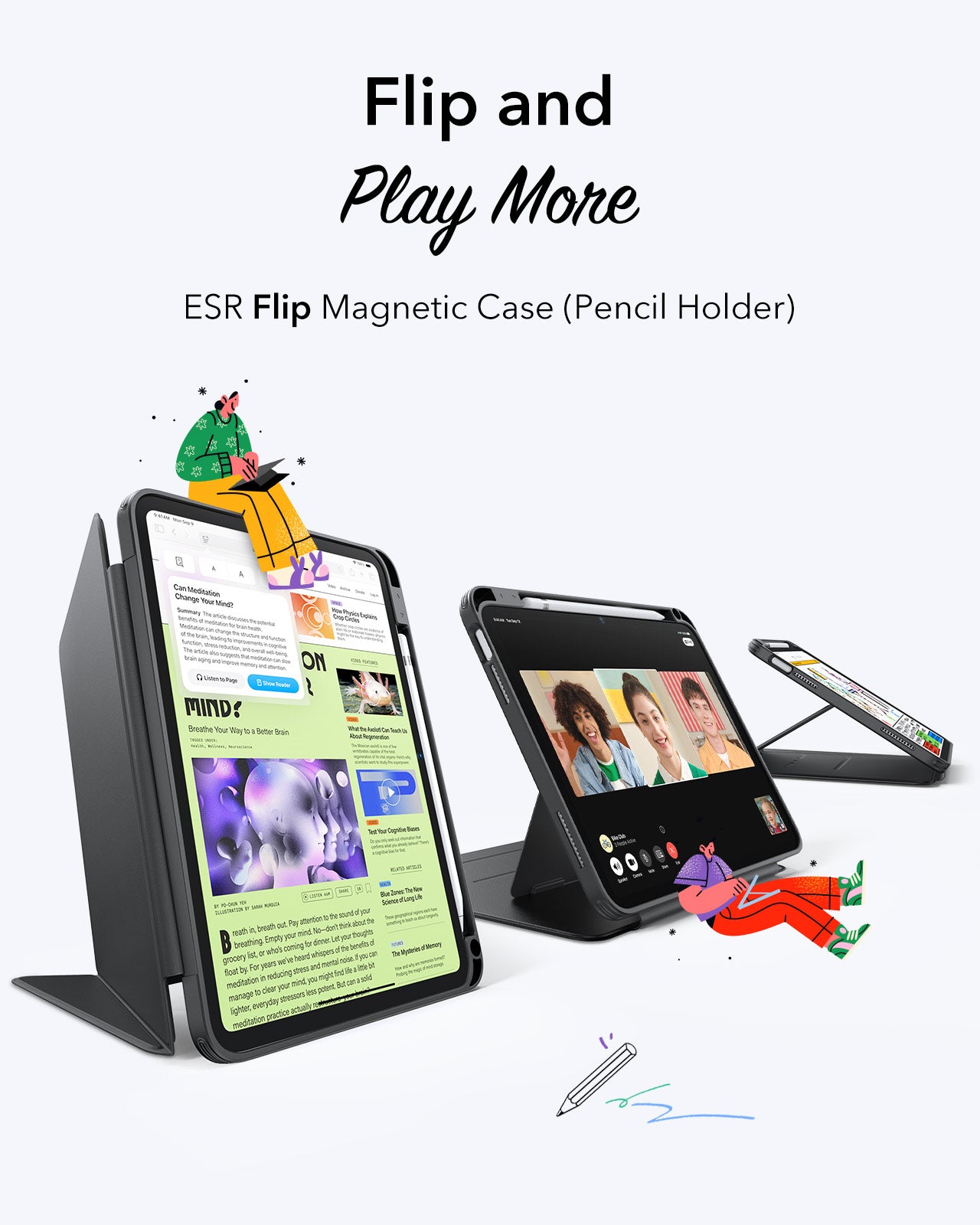 ESR iPad 10 / 11" (2025) Flip Hybrid Case with Pencil Holder