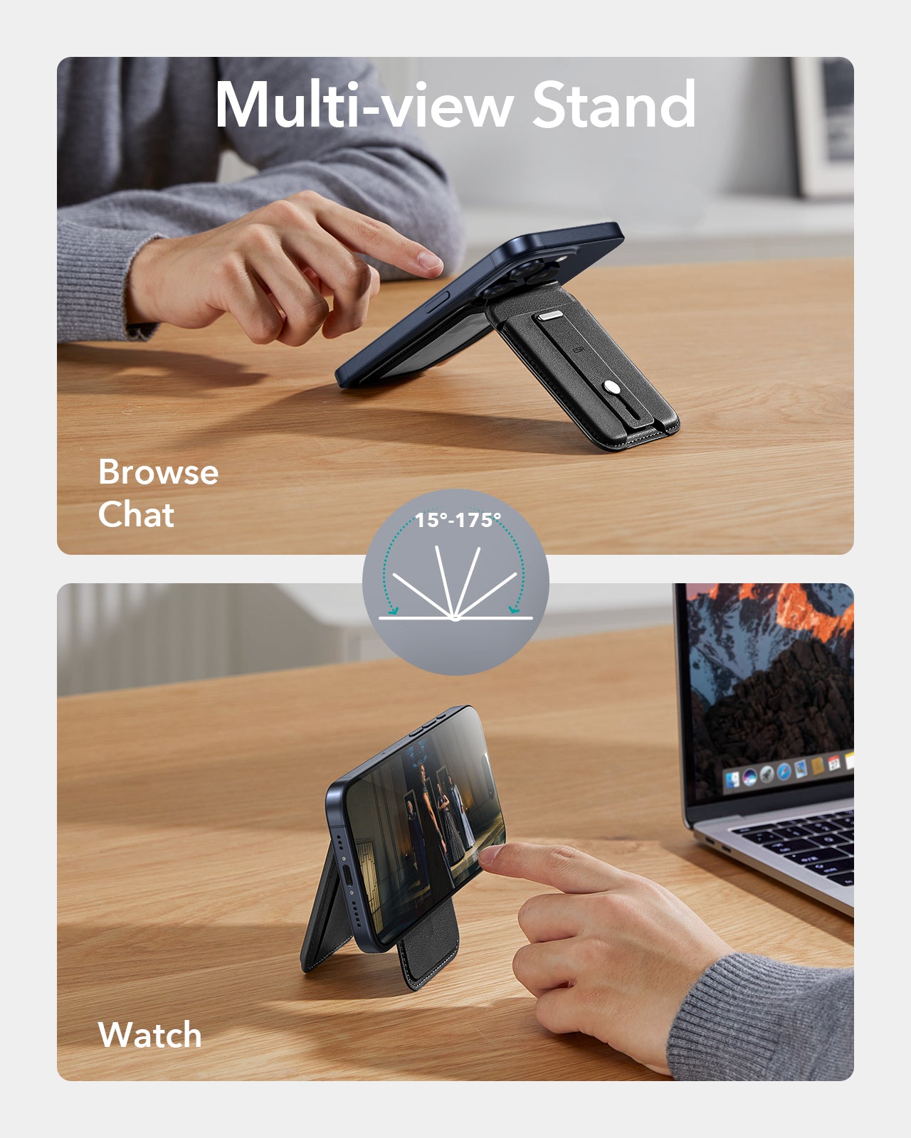 ESR HaloLock Grip Magnetic Wallet Stand