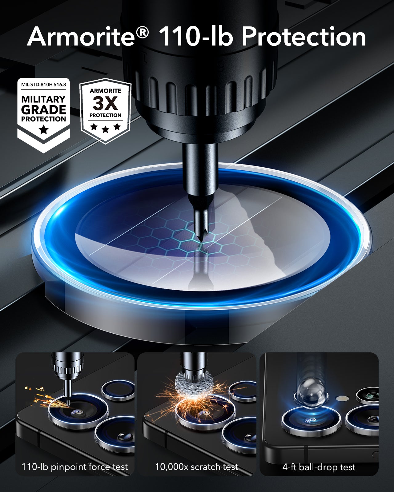 ESR Samsung Galaxy S25 Ultra Armorite Ultra-Tough Camera Lens Protector