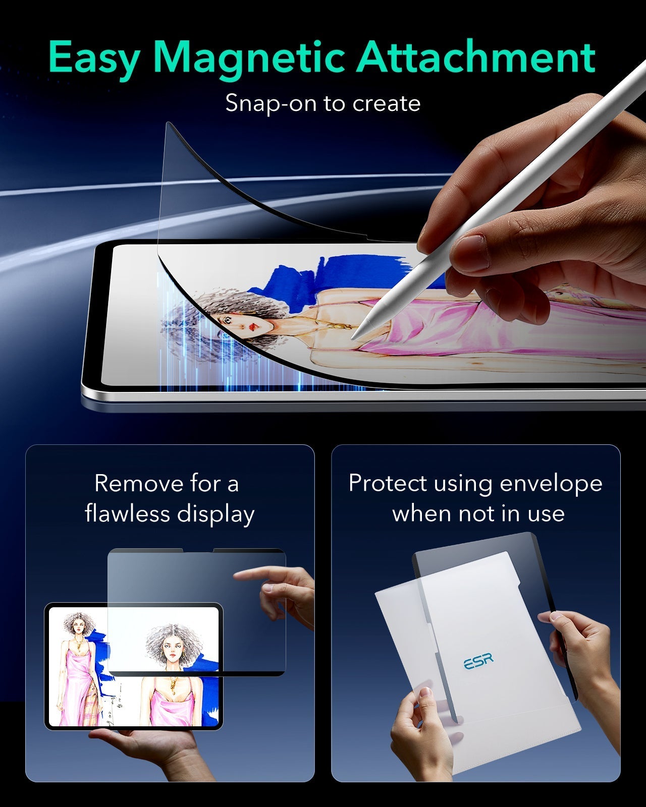 ESR iPad Pro 13 (2024) Paper-Feel Magnetic Screen Protector