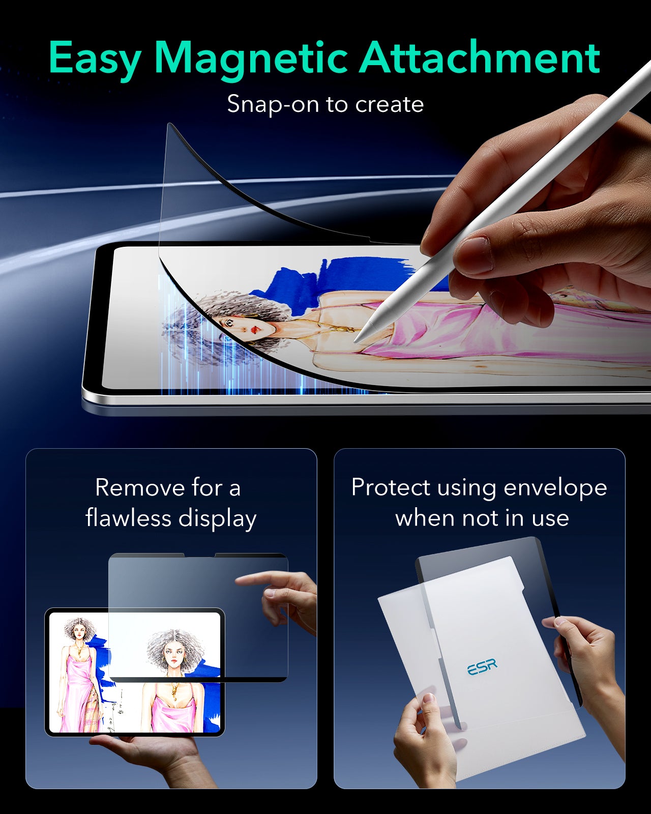 ESR iPad Pro 11 (2024) Paper-Feel Magnetic Screen Protector