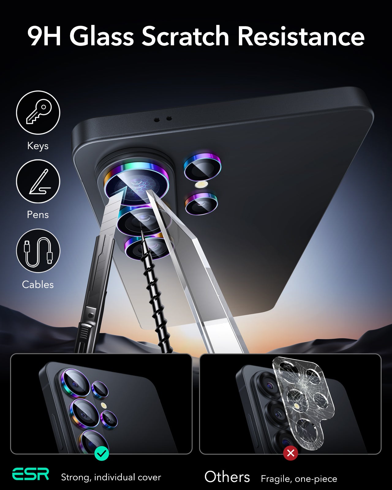 ESR Samsung Galaxy S26 Ultra Armorite Camera Lens Protector (Set of 5)