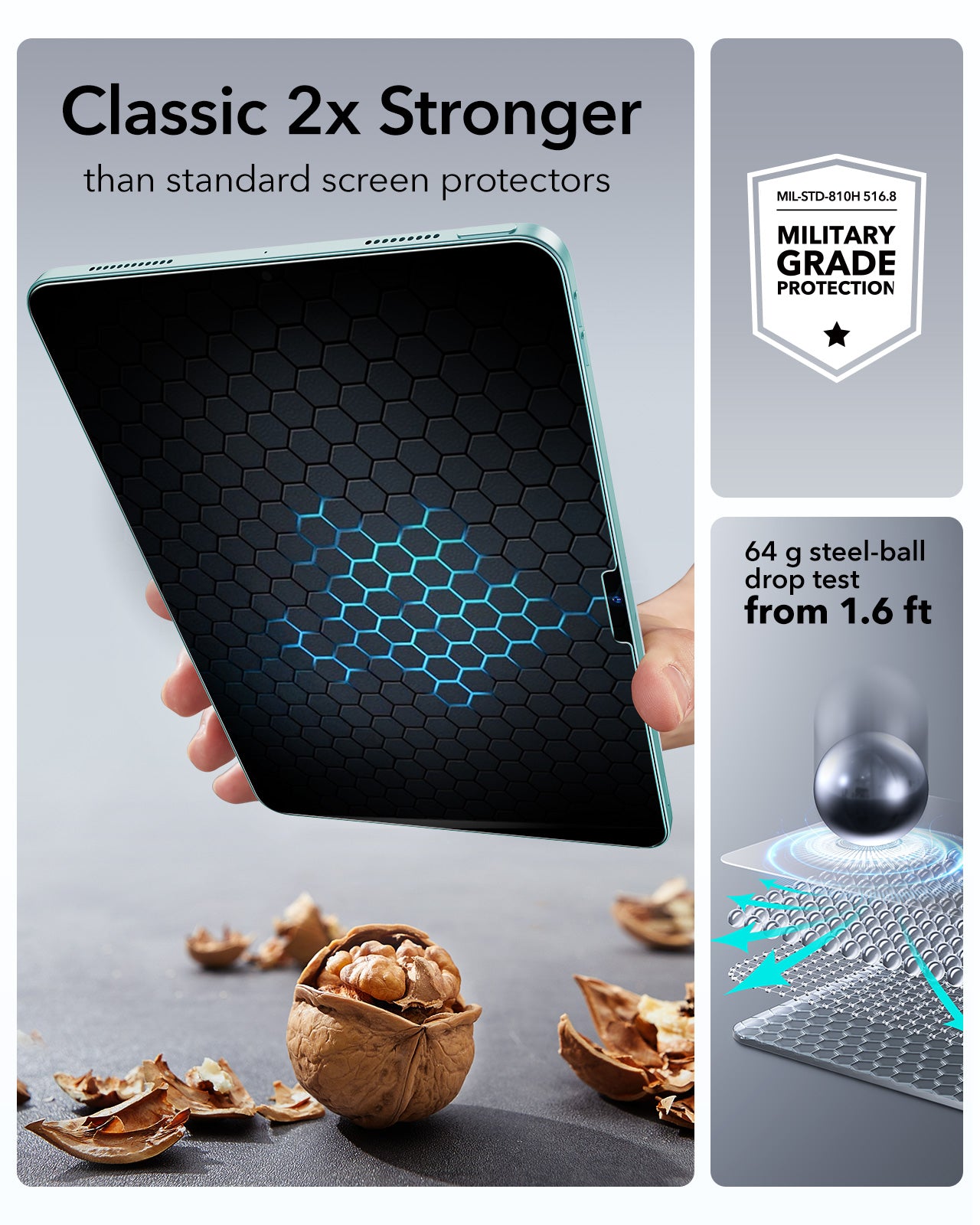 ESR iPad Air 11" (2024/2025) Tempered Glass Screen Protector 2pcs Pack