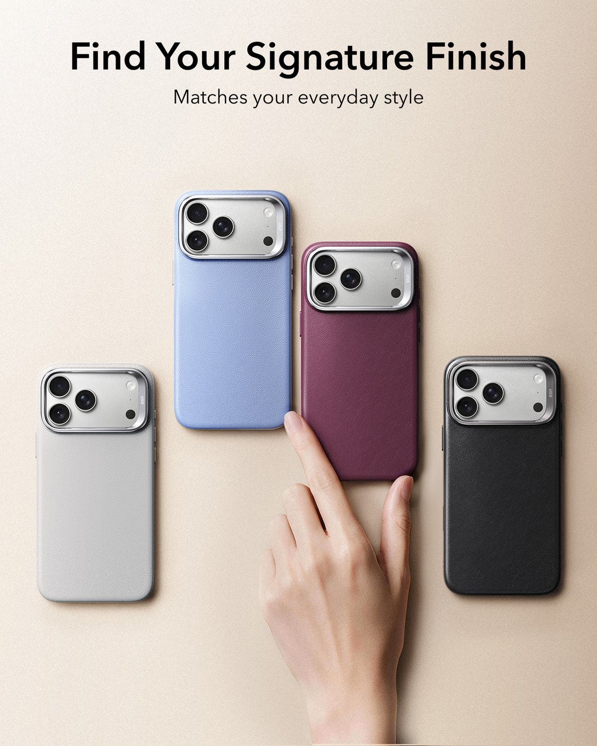 ESR Atelier Vegan Leather Magnetic Case with Camera Control and Flex Stand