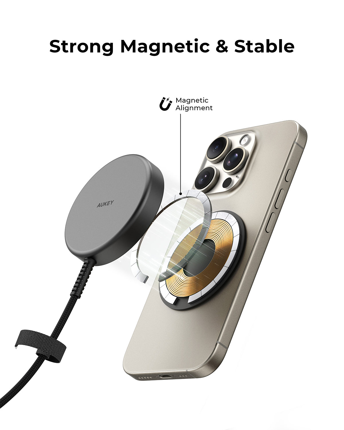 Aukey LC-MC11 MagFusion Q Qi2.2 25W Magnetic Fast Wireless Charger