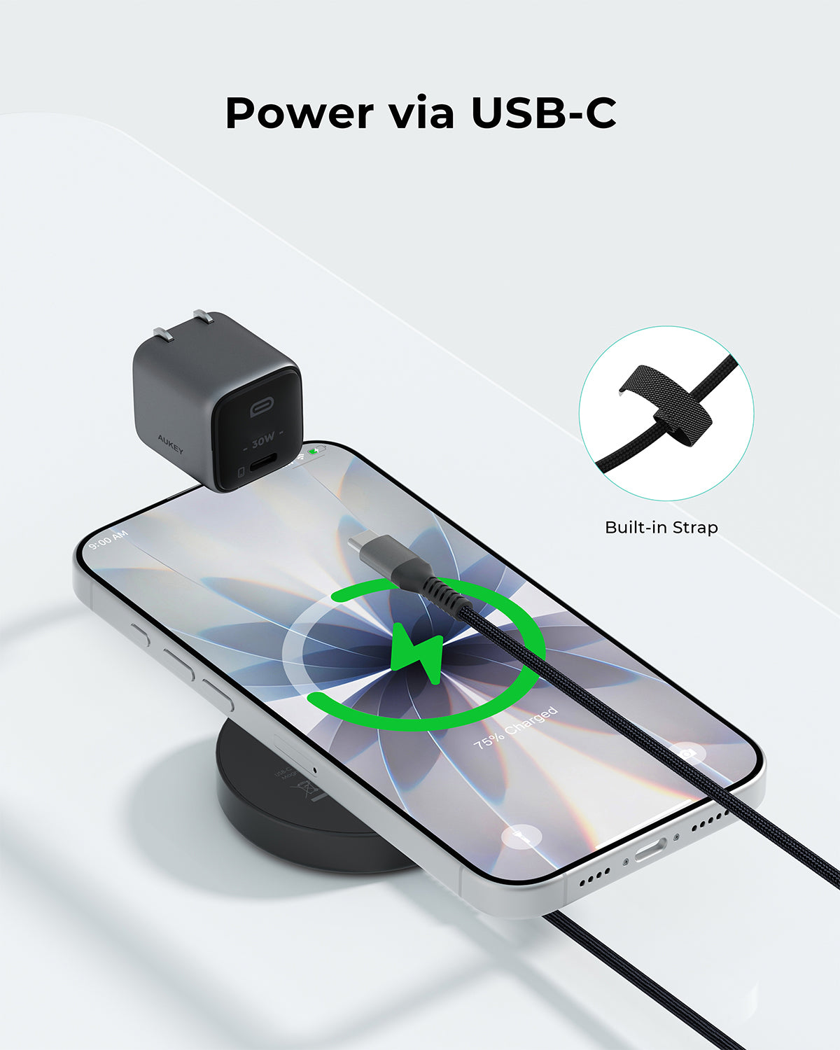 Aukey LC-MC11 MagFusion Q Qi2.2 25W Magnetic Fast Wireless Charger