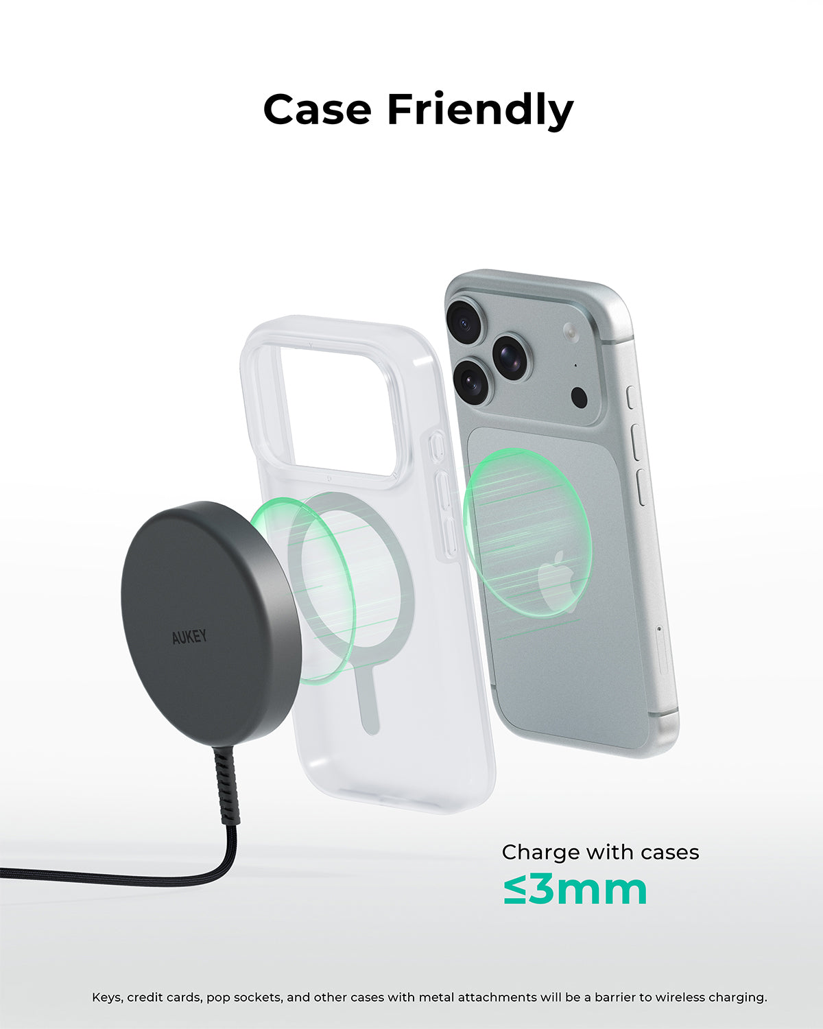 Aukey LC-MC11 MagFusion Q Qi2.2 25W Magnetic Fast Wireless Charger