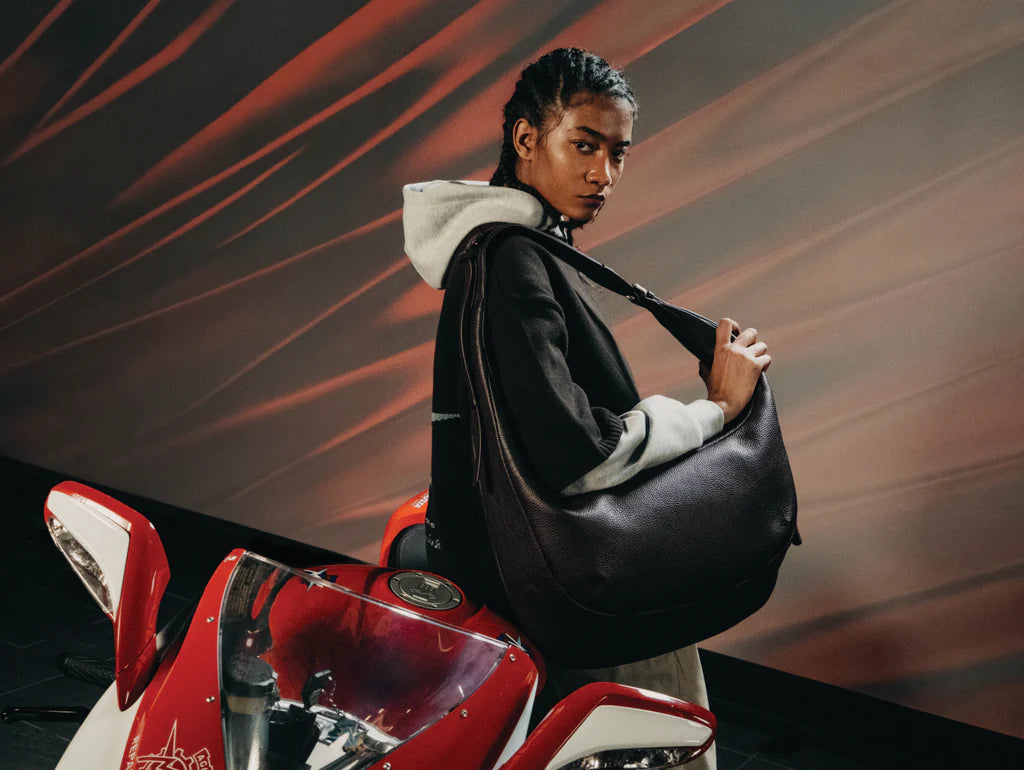 Grams(28) 191 Rio Crossbody Bag - Pebbled Dark Brown x MV Agusta