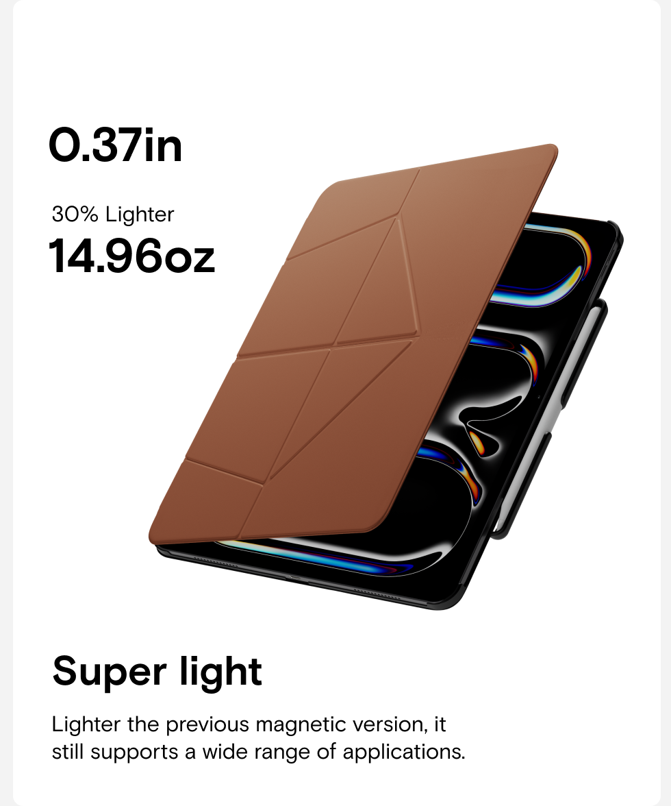 Moft Snap Float Folio Case for iPad Air 4/5 & iPad Pro 11" 2024 & 2025/ Air 11" / iPad Pro 13" 2024 & 2025/ Air 13" 2024 / Pro 11 1/2/3/4 Gen / Pro 12.9 3/4/5/6 Gen