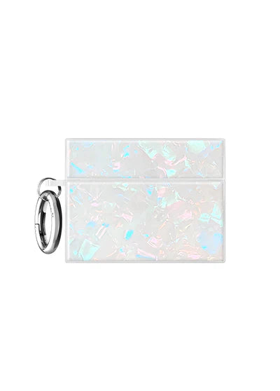 Flaunt AirPods Pro 3 SQUARE Case with Gold Ring Clip - Opal Shell