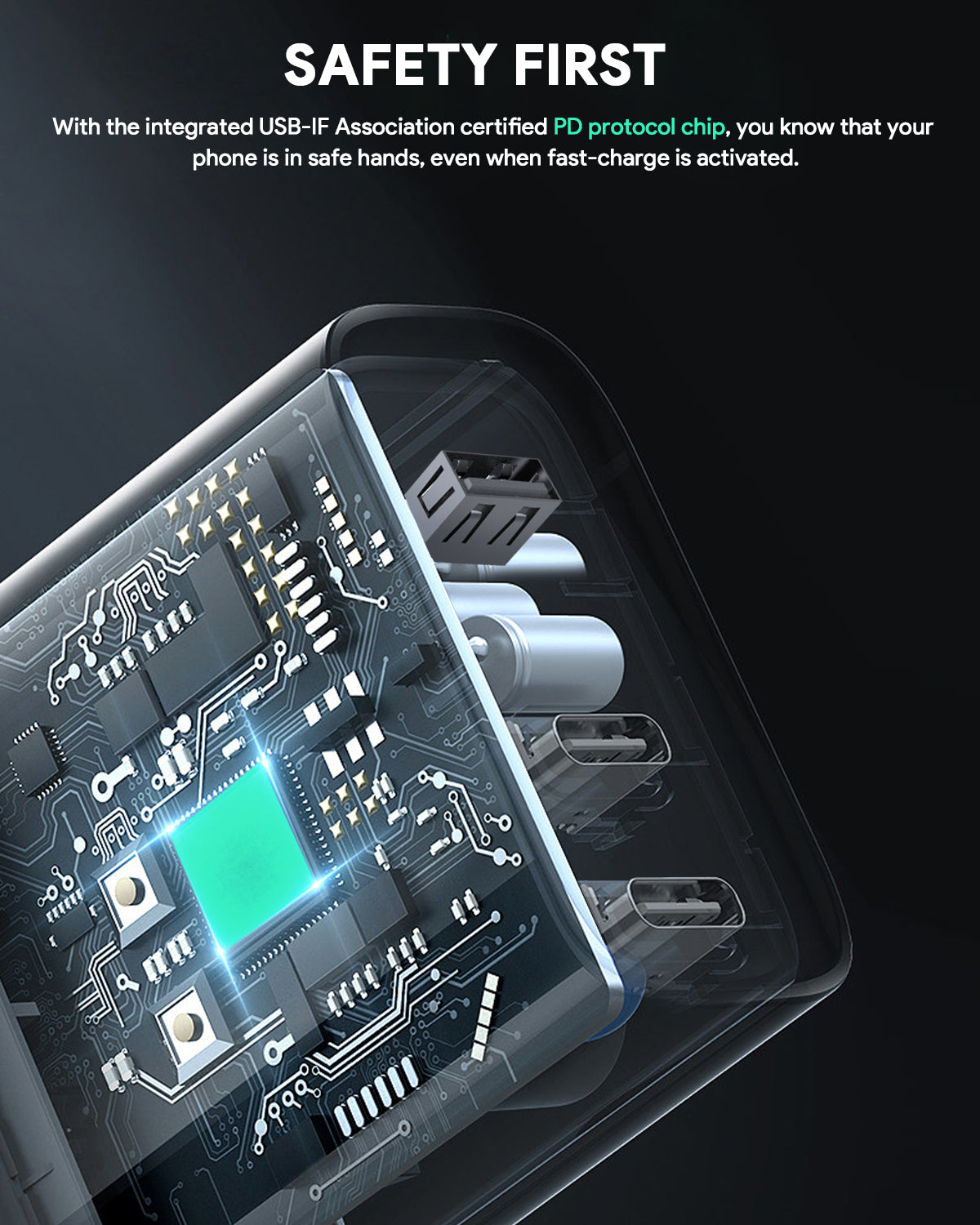 AUKEY PA-B7O 140W Power Charger with European plug + British plug