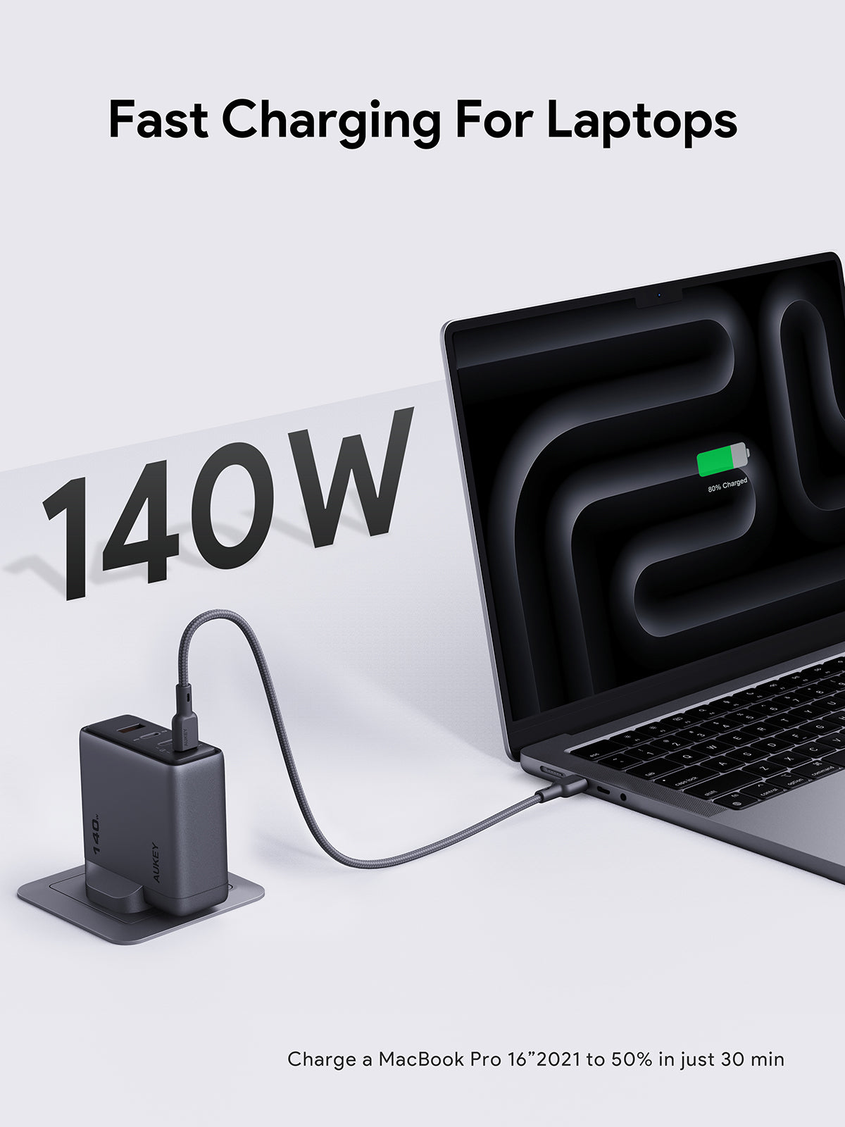 Aukey PA-C6 Comet Mix 4 140W PD 4-Port GaN Wall Charger with PPS for Laptop & Mobile