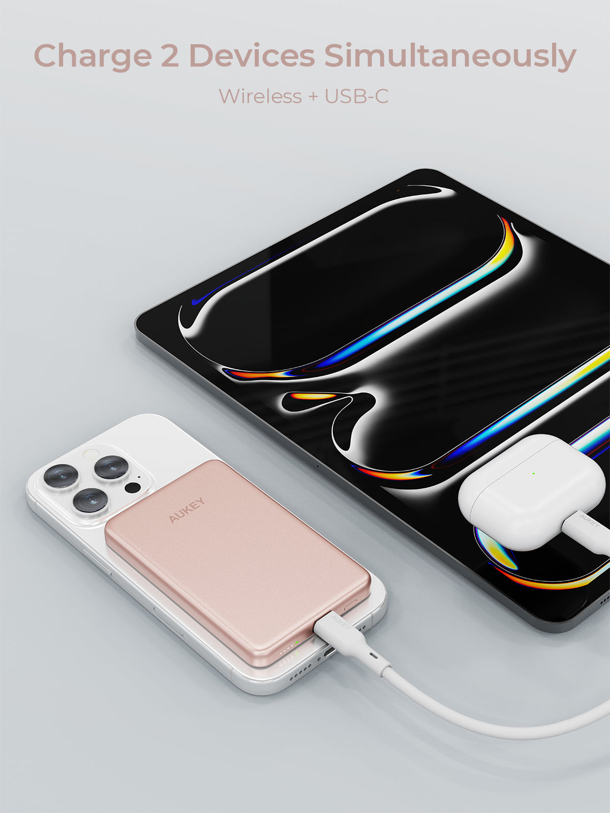 Aukey PB-MS07 MagFusion M Qi2 5000mAh Magnetic Wireless Power Bank