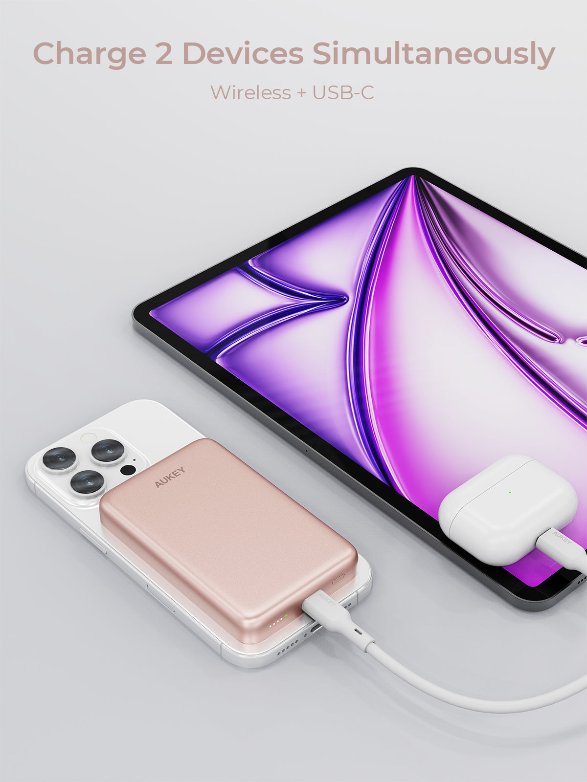 Aukey PB-MS08 MagFusion M Qi2 10000mAh Ultra Slim Magnetic Wireless Power Bank (24 Months Warranty)