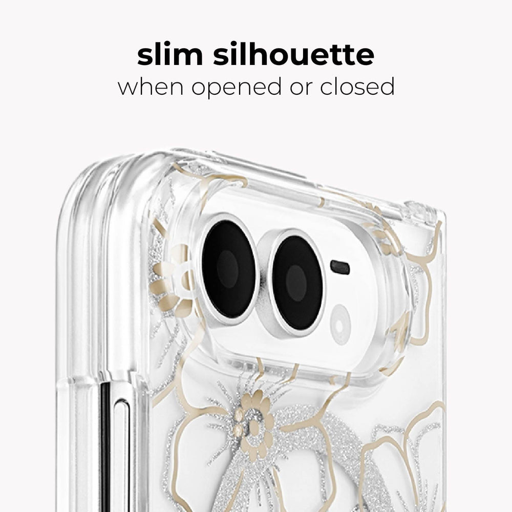 Case-Mate iPhone Duo Floral Gems MagSafe Case - Gold