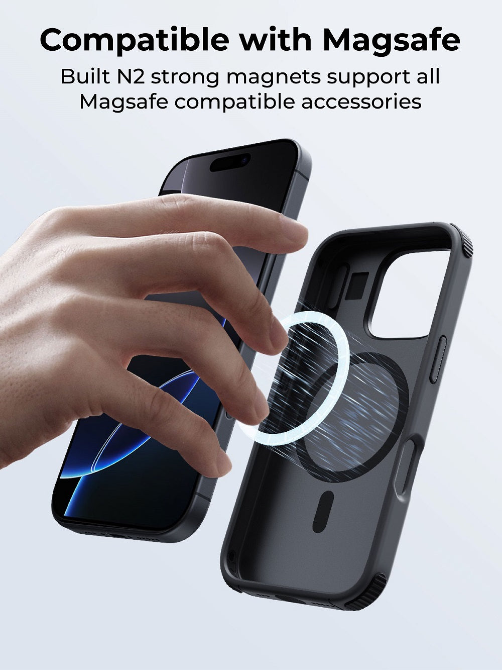 AUKEY PC-UG20 UrbanGuard Elite Magnetic Hard-Shell Case with Kickstand for iPhone 16 / 16 Plus / 16 Pro / 16 Pro Max