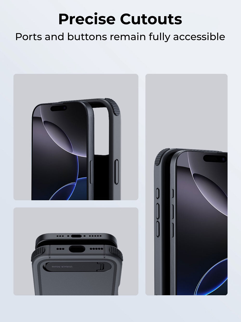 AUKEY PC-UG20 UrbanGuard Elite Magnetic Hard-Shell Case with Kickstand for iPhone 16 / 16 Plus / 16 Pro / 16 Pro Max