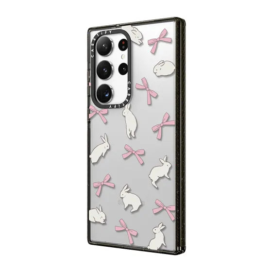 CASETiFY Impact Case for S24 Ultra - Rabbit Ribbon Clear Black
