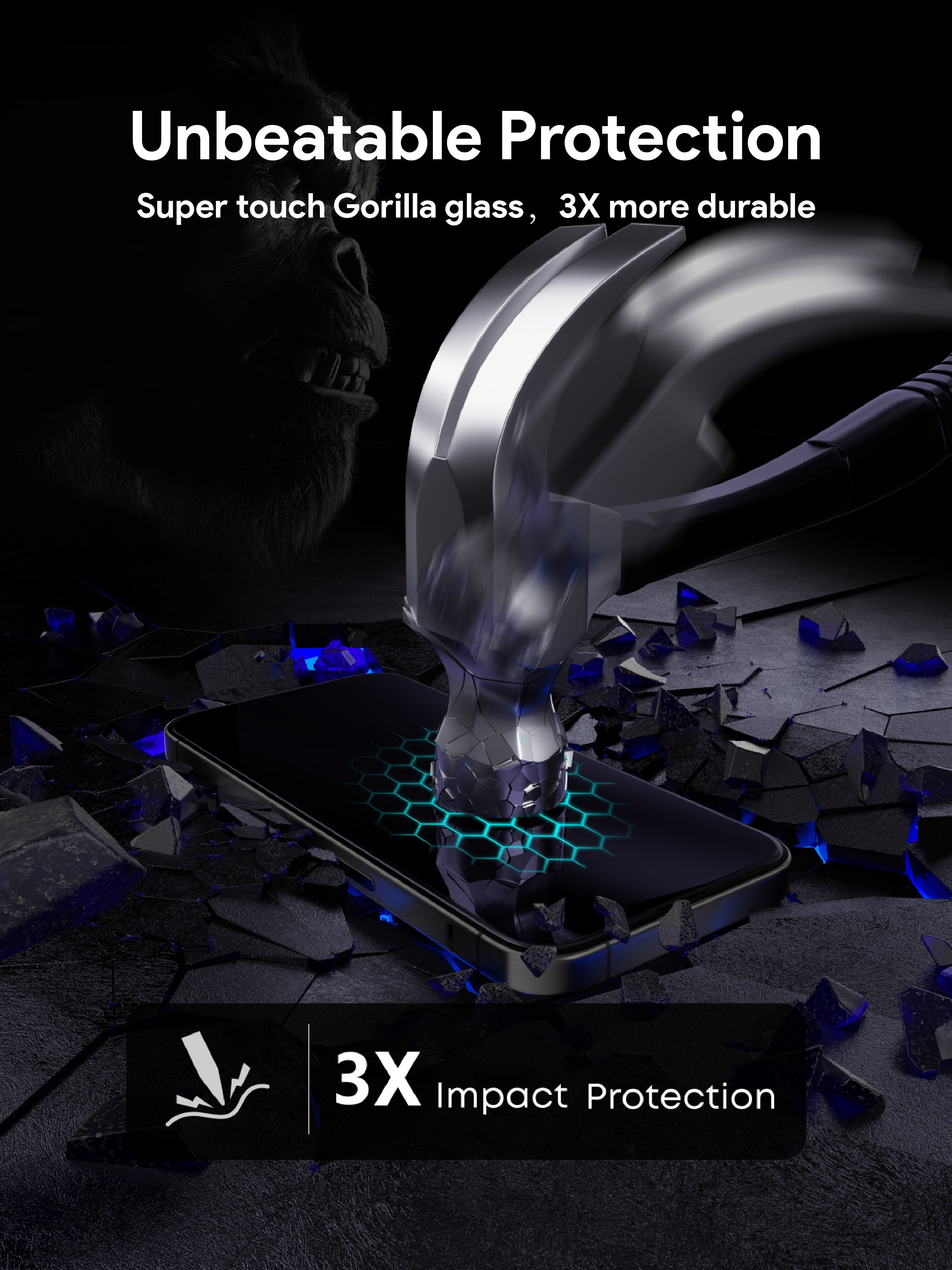 AUKEY SP-KN20 ClearView Super Tough Tempered Glass Screen Protector for iPhone 16 / 16 Plus / 16 Pro / 16 Pro Max