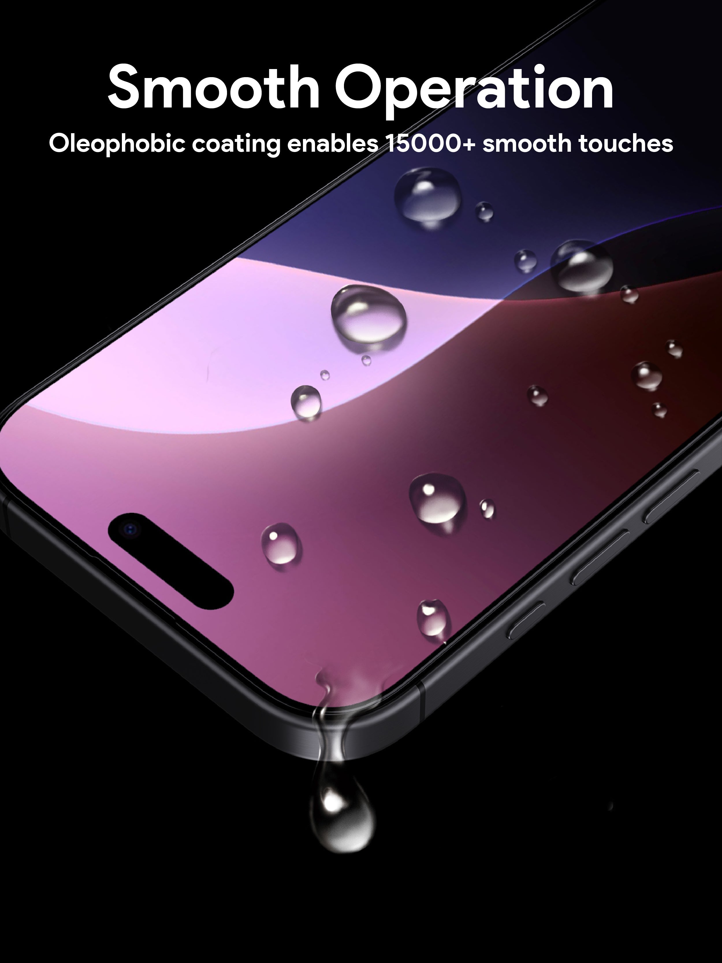 AUKEY SP-KN20 ClearView Super Tough Tempered Glass Screen Protector for iPhone 16 / 16 Plus / 16 Pro / 16 Pro Max