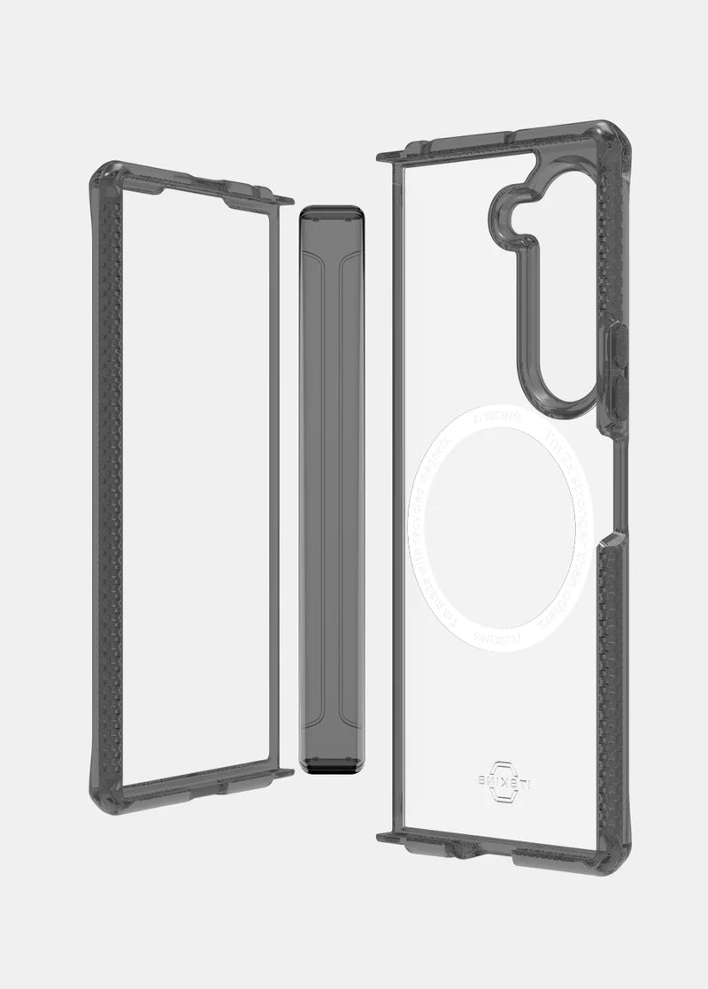 ITSKINS Samsung Galaxy Z Fold 6 Hybrid R Clear Hinge (MagSafe Compatible) - Smoke and Transparent