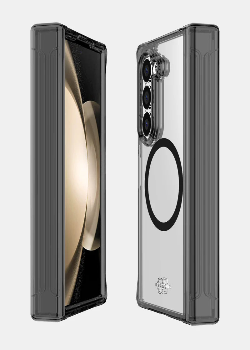 ITSKINS Samsung Galaxy Z Fold 6 Hybrid R Clear Hinge (MagSafe Compatible) - Smoke and Transparent