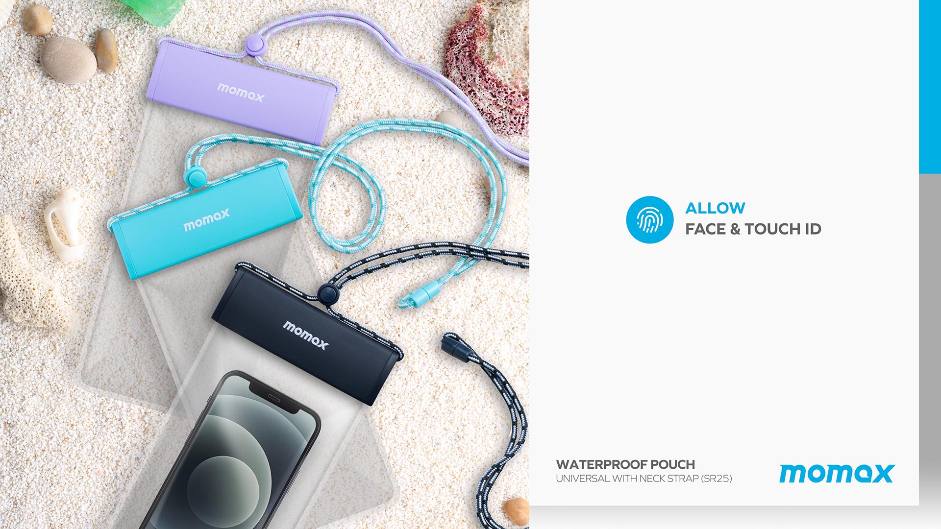 Momax SR25 Waterproof Pouch Universal with Neck Strap