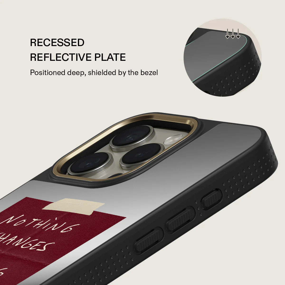 BURGA iPhone 16 Pro Max Nothing Changes Elite Mirror Gold Tough MagSafe Case