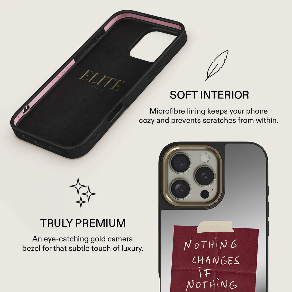 BURGA iPhone 16 Pro Max Nothing Changes Elite Mirror Gold Tough MagSafe Case