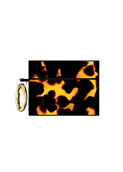 Flaunt AirPods Pro 3 SQUARE Case with Gold Ring Clip - Tortoise Print