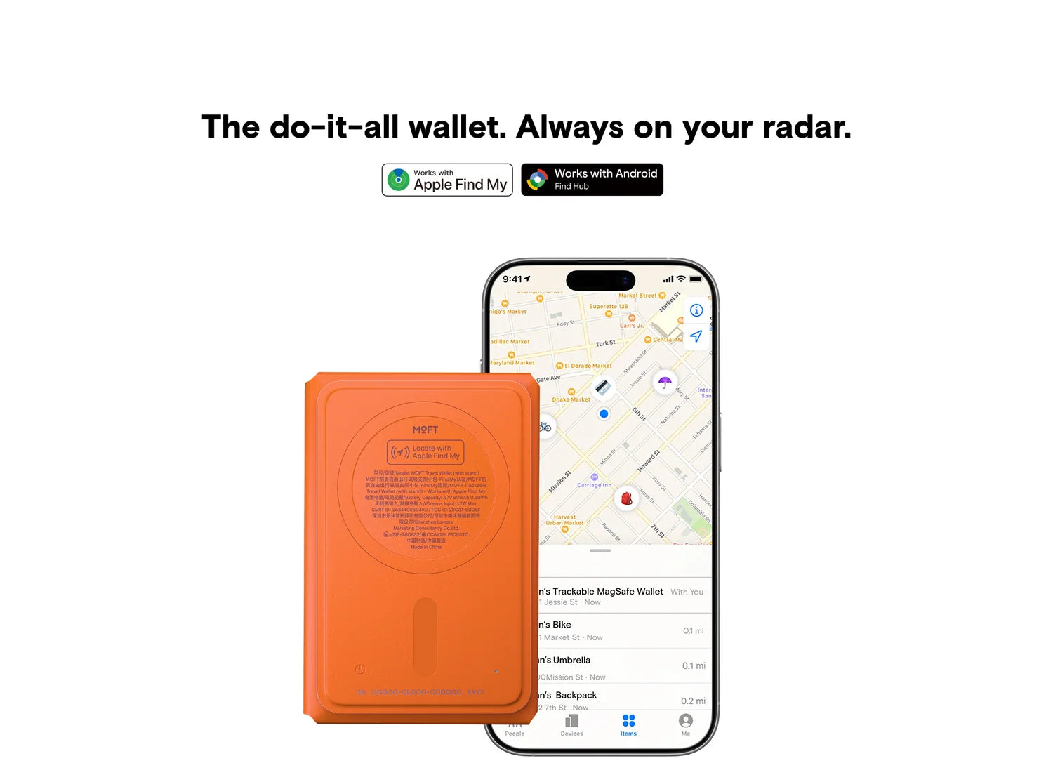 MOFT Trackable Travel Wallet with Stand/without Stand (MagSafe w/ Apple Find My)