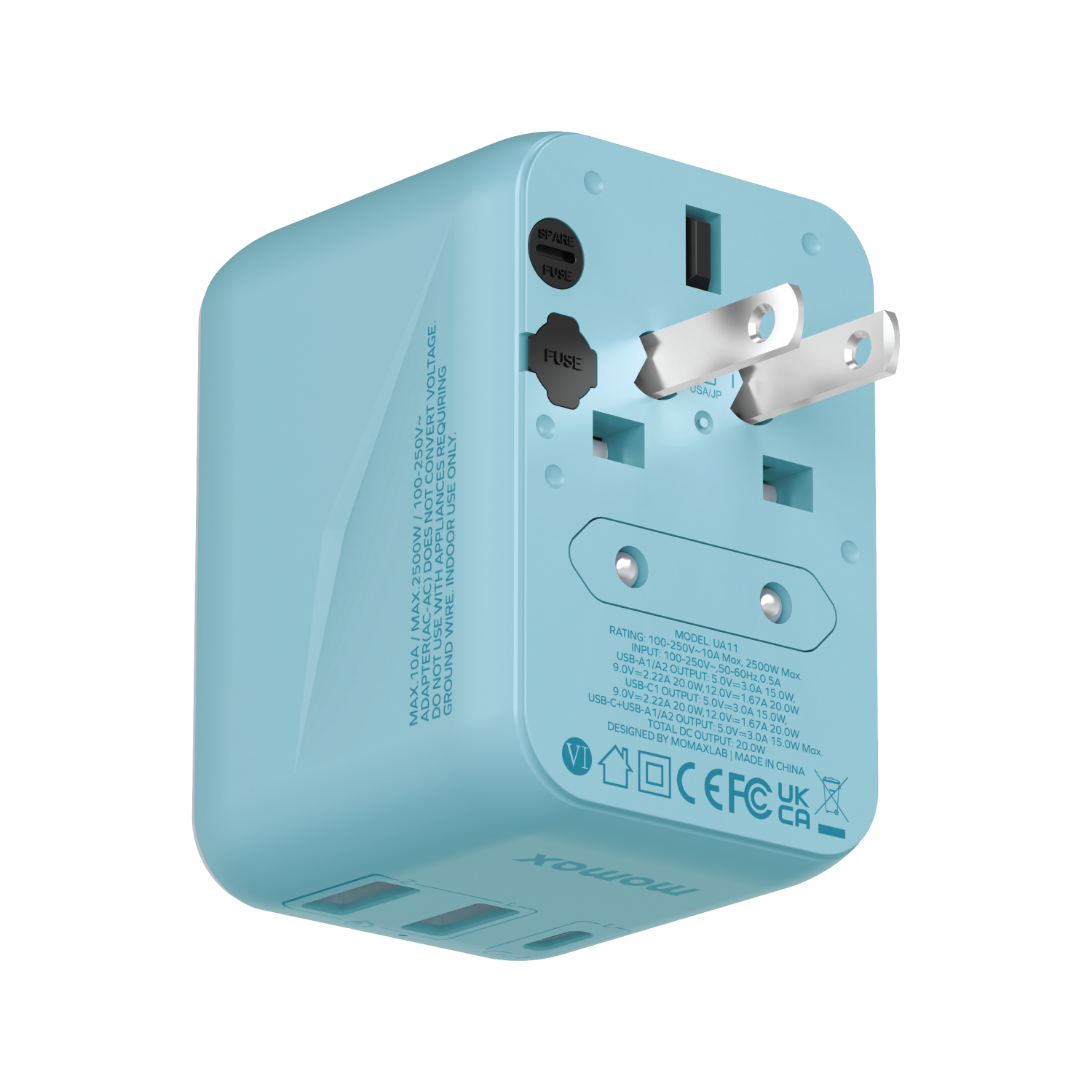 Momax UA11 1-World 20W 3-Port + AC Travel Adapter