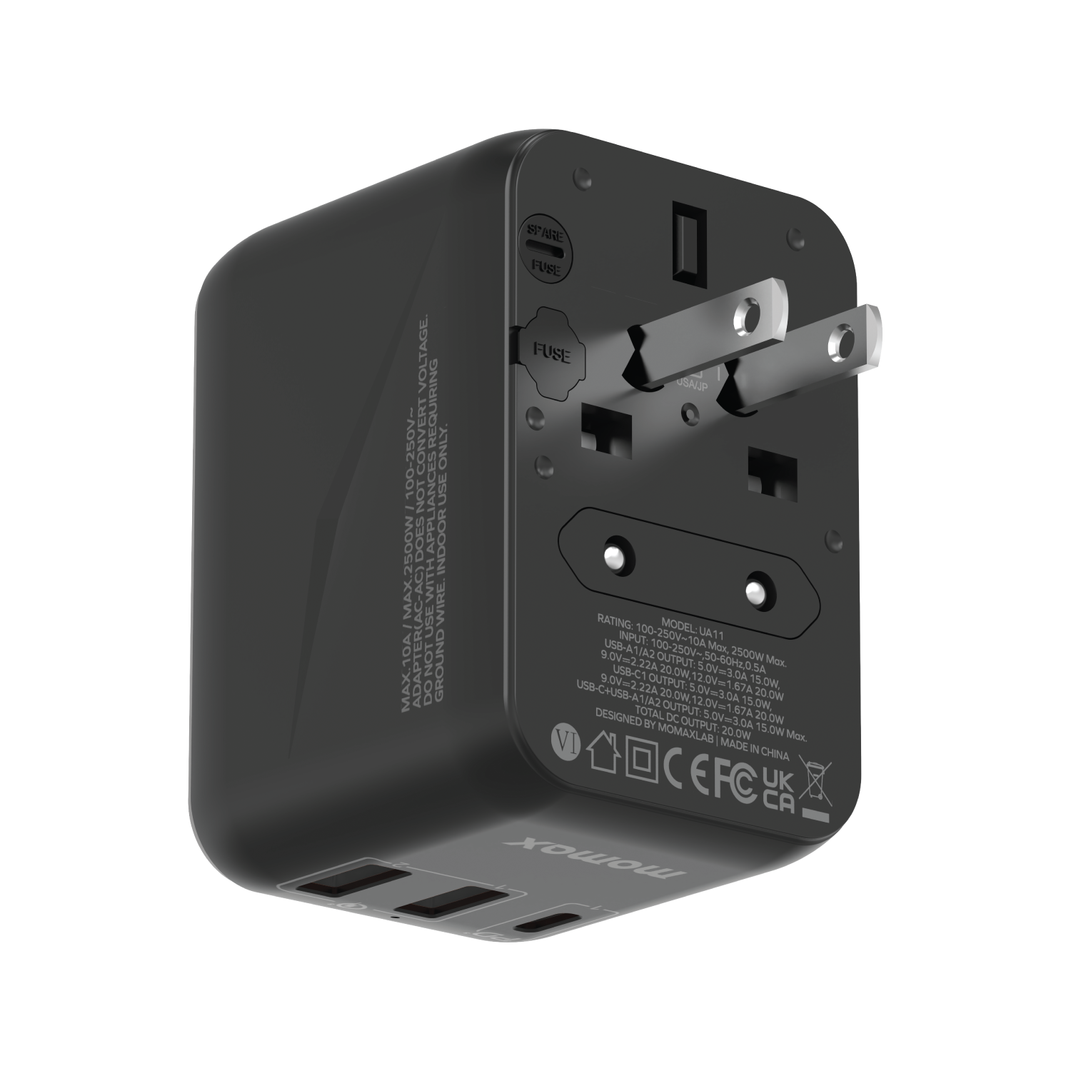 Momax UA11 1-World 20W 3-Port + AC Travel Adapter