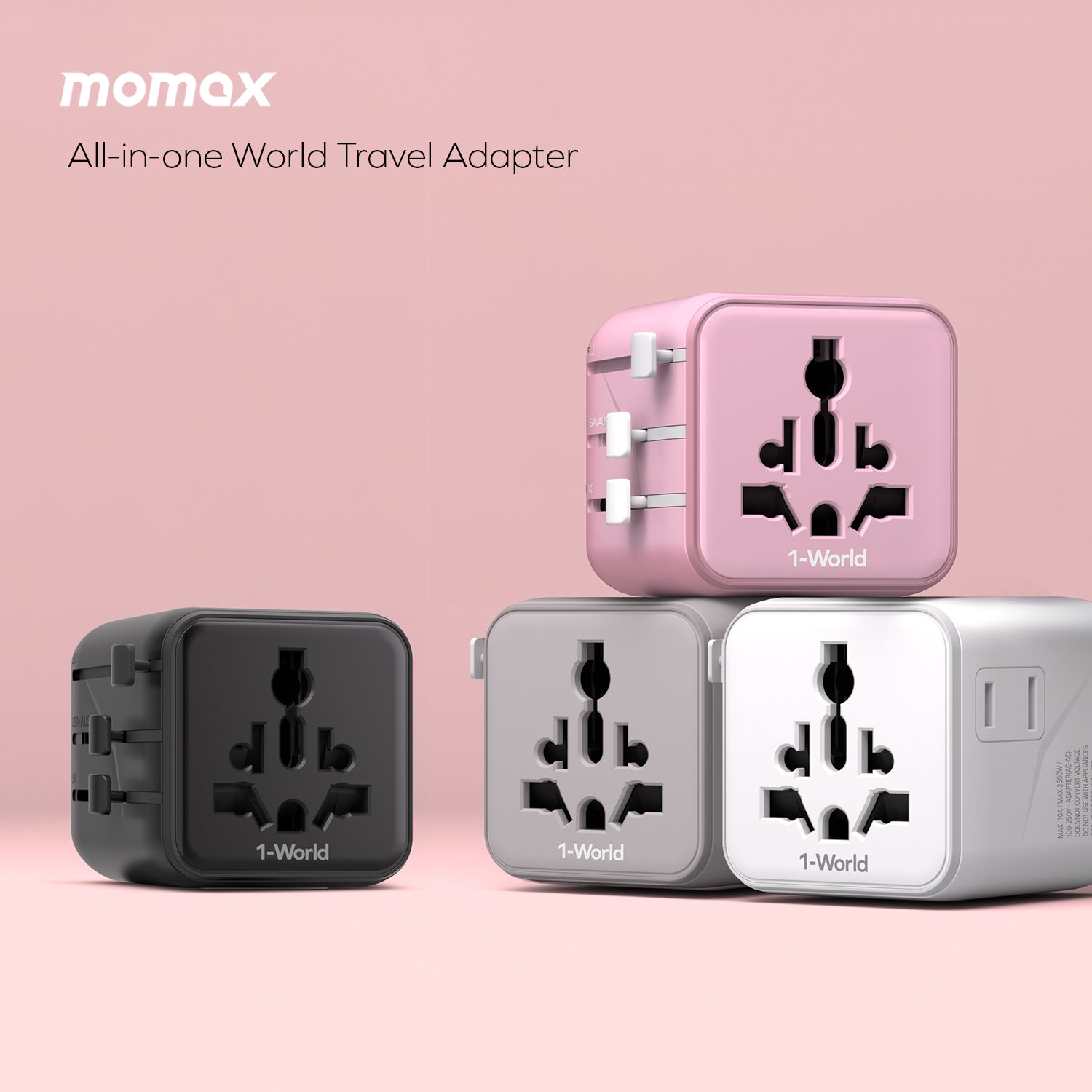 Momax UA19 1-World Universal Travel Adapter with Dual AC