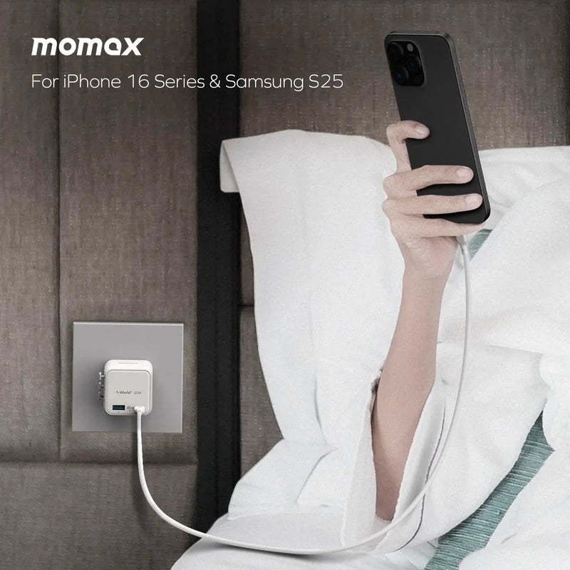 Momax UA29 1-World² 20W Universal 2-Port USB Travel Adapter