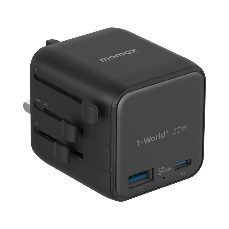 Momax UA29 1-World² 20W Universal 2-Port USB Travel Adapter