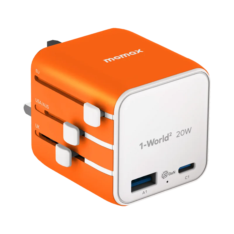 Momax UA29 1-World² 20W Universal 2-Port USB Travel Adapter