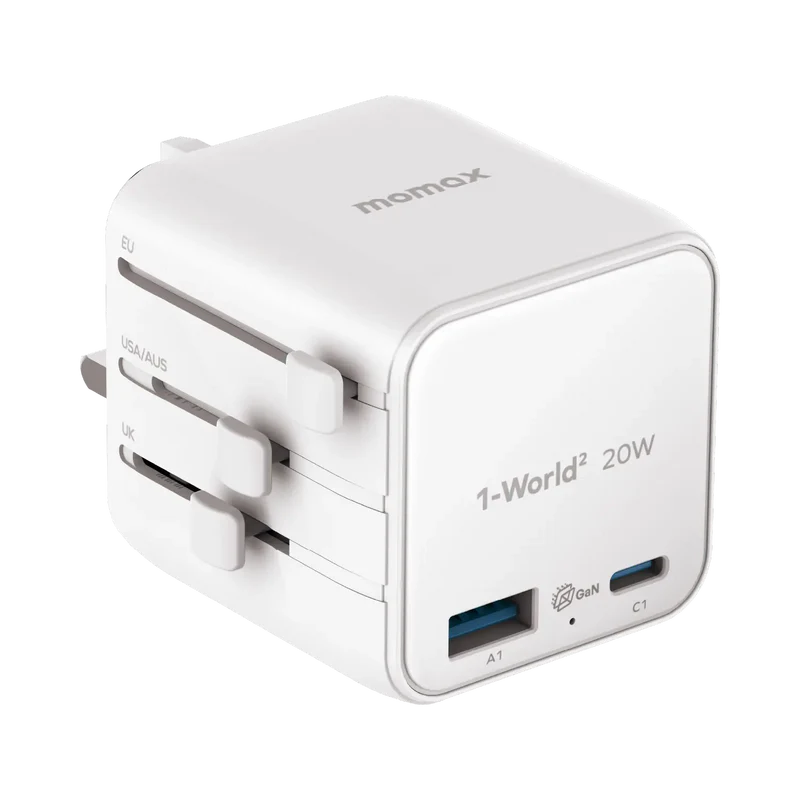 Momax UA29 1-World² 20W Universal 2-Port USB Travel Adapter