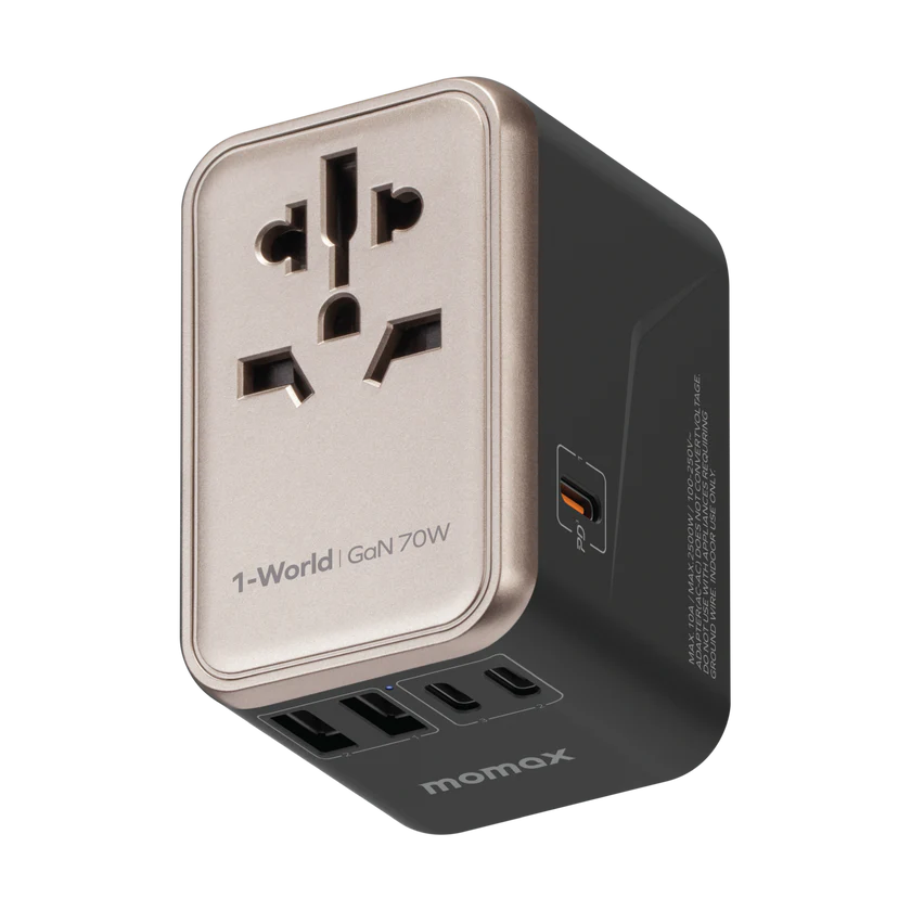 Momax UA8 1-World 65W GaN 5 Ports + AC Travel Adaptor