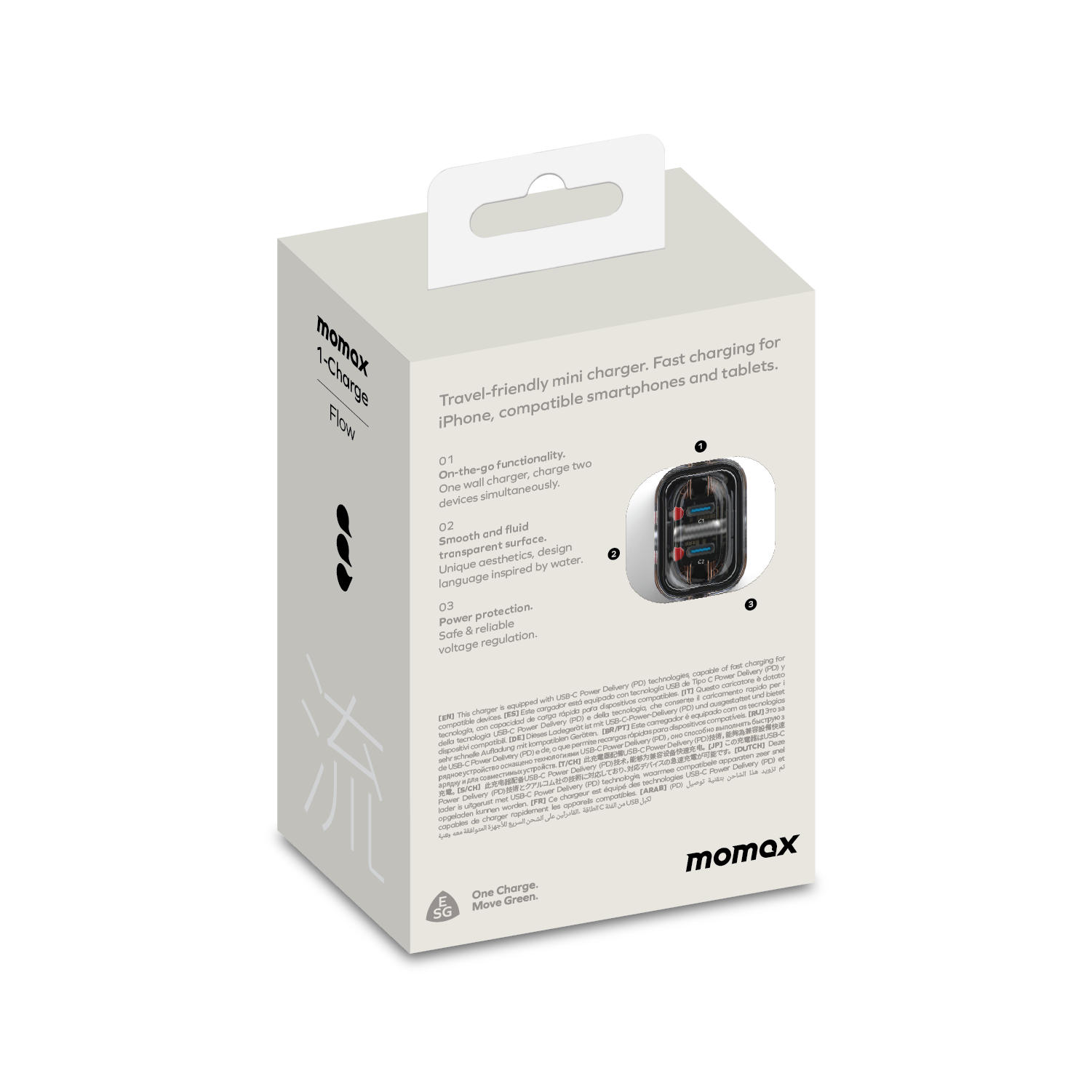 Momax UM51 1-Charge Flow 35W 2-Ports Charger (UK)