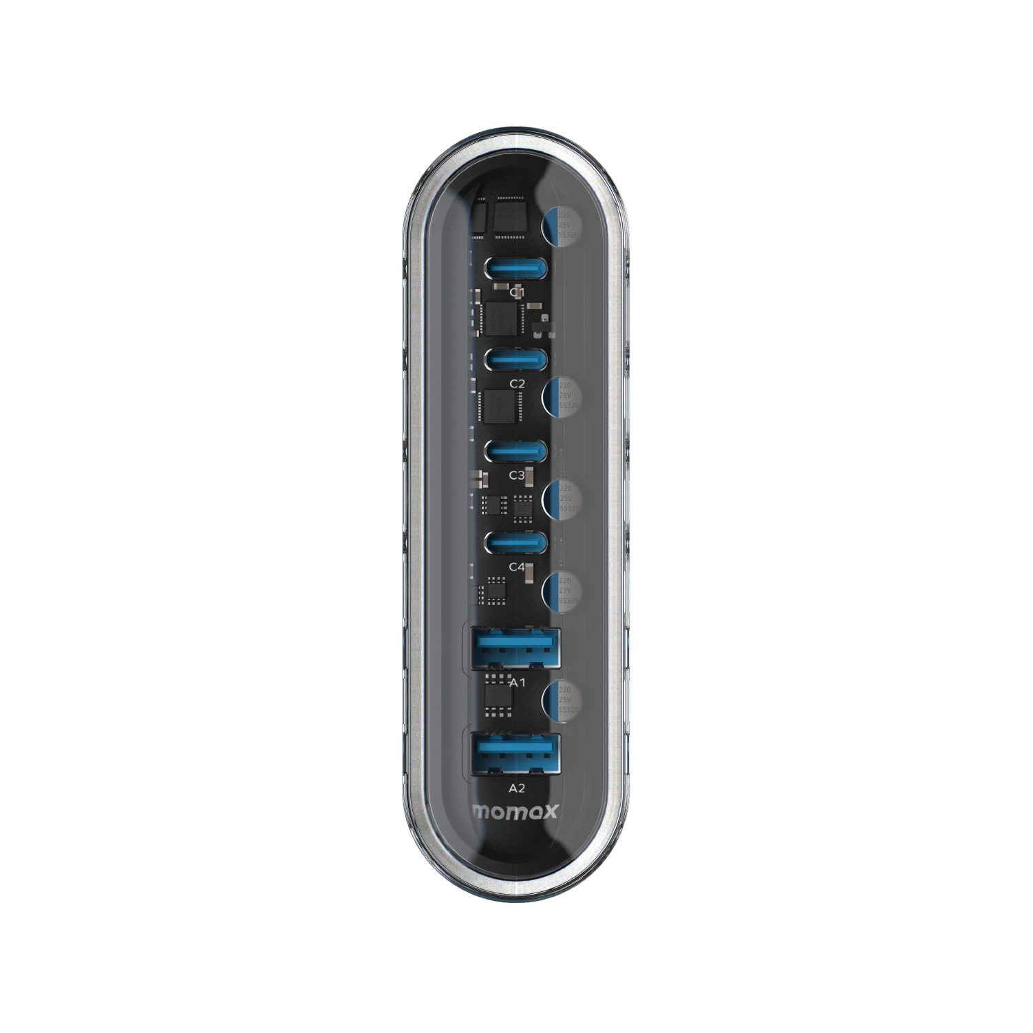 Momax UM55 1-Charge Flow+ 120W 6-Ports Desktop Charger (UK)