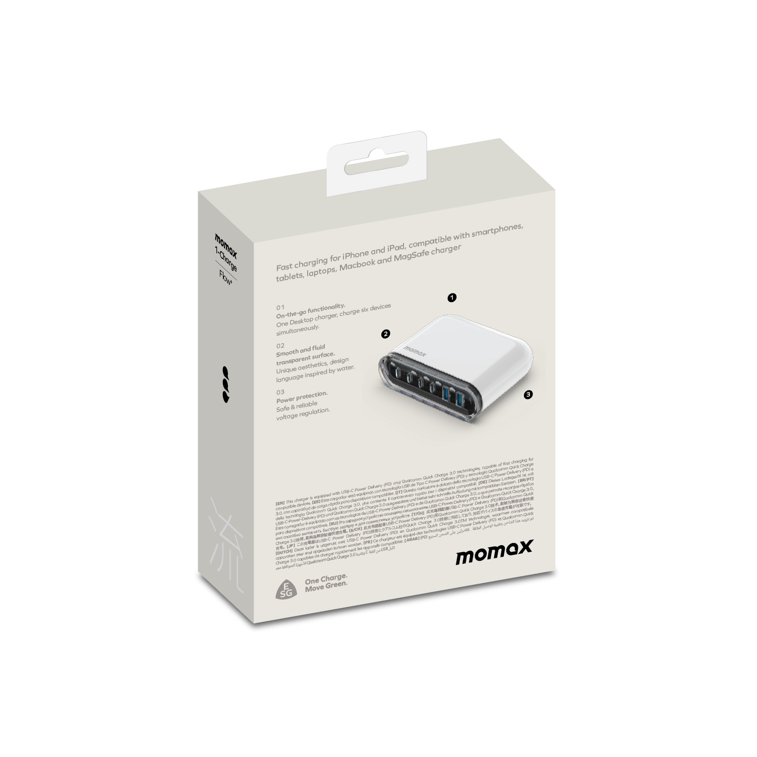 Momax UM55 1-Charge Flow+ 120W 6-Ports Desktop Charger (UK)