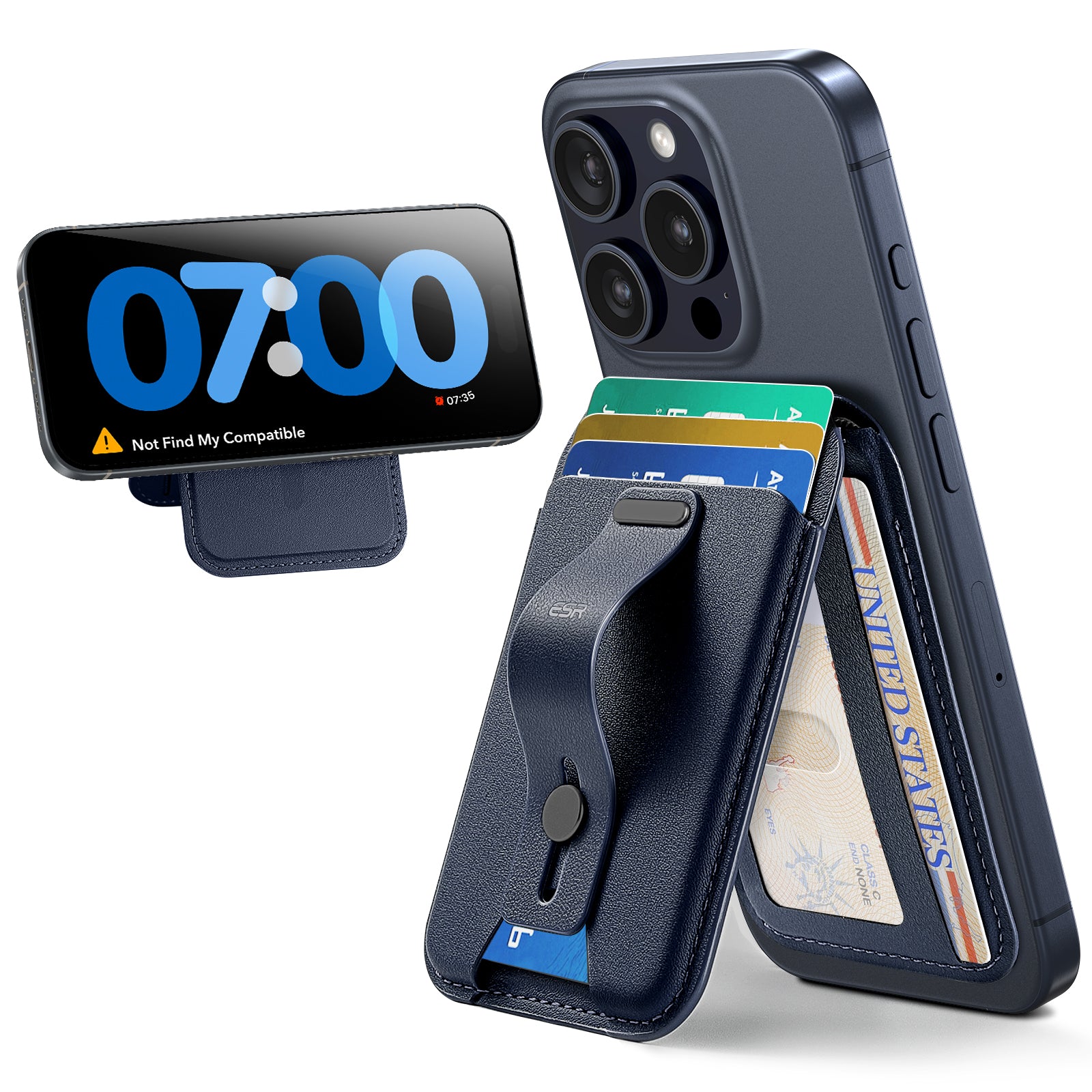 ESR Magnetic Geo Wallet with stand + grip | works with Apple Find My
