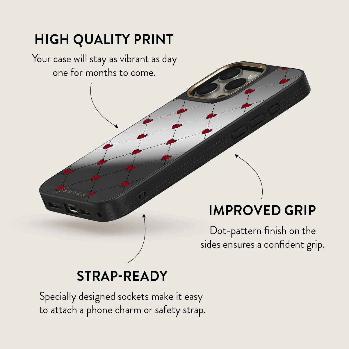 BURGA iPhone 16 Pro Max Love Letter Elite Gold Tough MagSafe Case