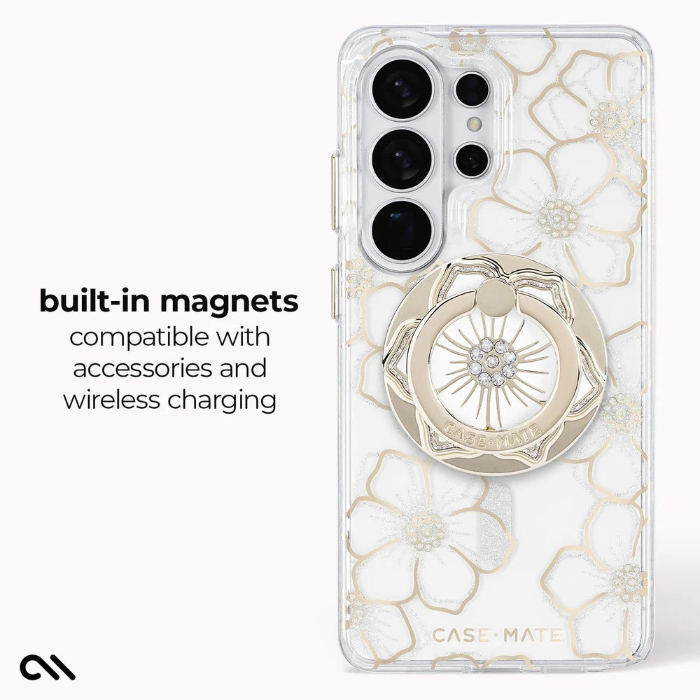 Case-Mate Samsung Galaxy S26 Series - Floral Gems Magnetic Case (Gold)