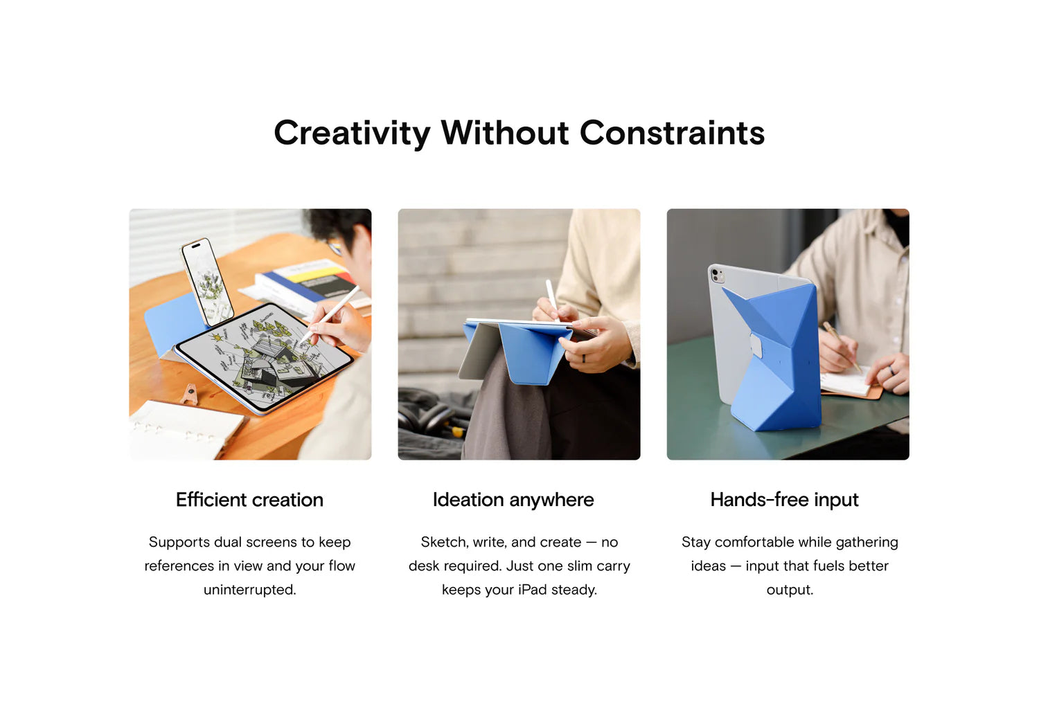 MOFT Dynamic Folio for iPad Pro 11 (2024/2025) / Pro 13 (2024/2025) / Air 13 (2025/2024) & Pro 12.9 (4-6th Gen) / 10 & 11th Gen / Mini 6 & 7th Gen / Pro 11, 2-4th Gen & Air 4-7th Gen