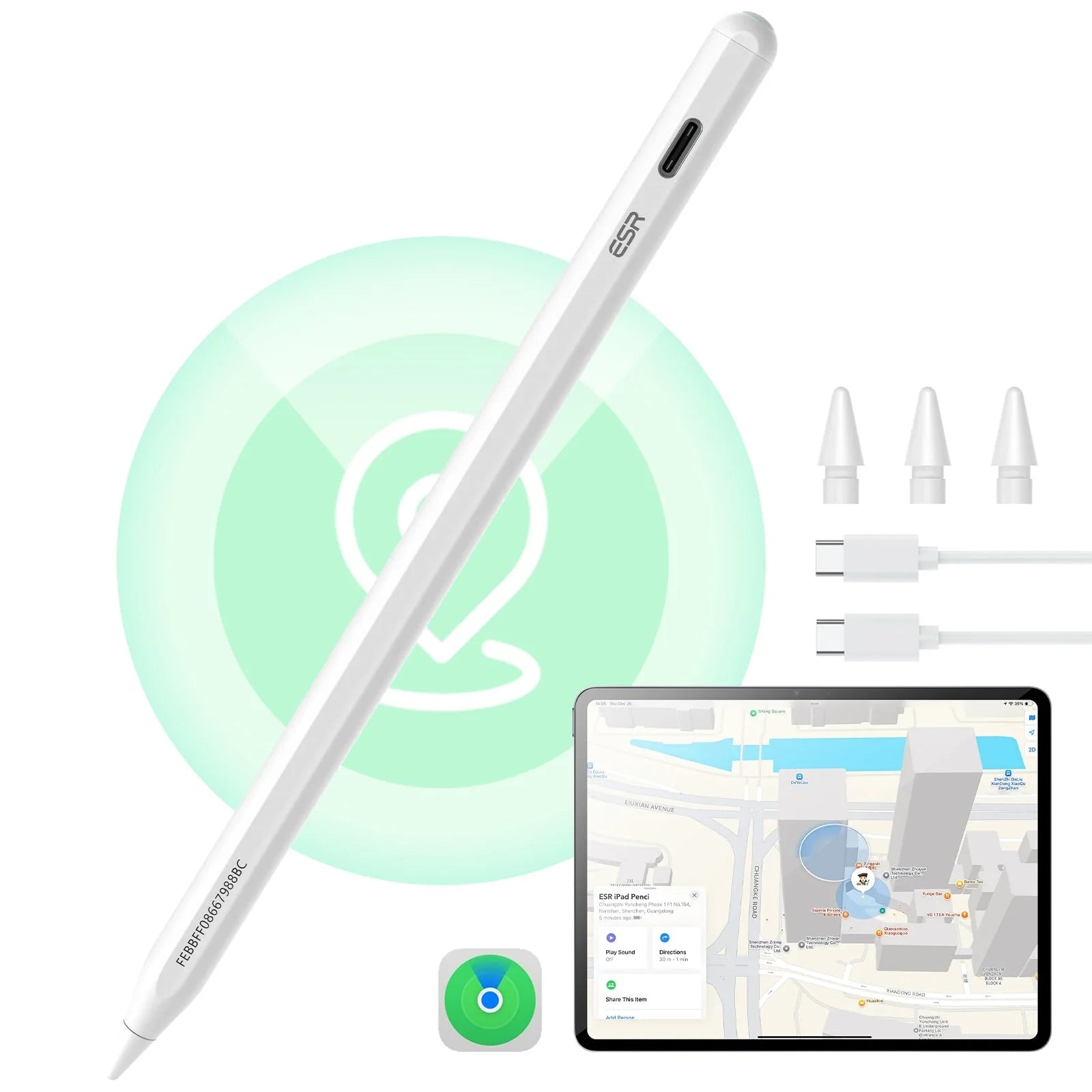 ESR Geo Digital Pencil works with Apple Find My
